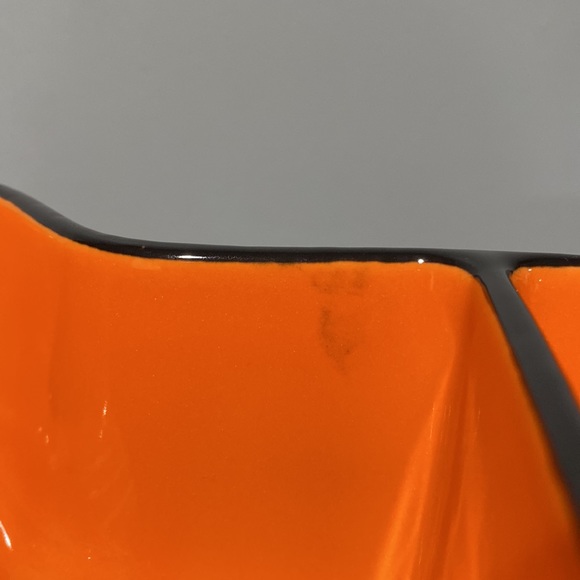 NEW Rae Dunn Artisan Collection By Magenta Bone Appetit Dog Bowl Orange Black - Picture 8 of 10